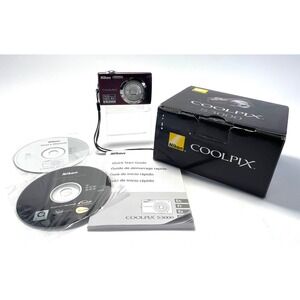 Nikon COOLPIX S3000 12.0MP Digital Camera Purple Powers-On LENS ERROR No Battery